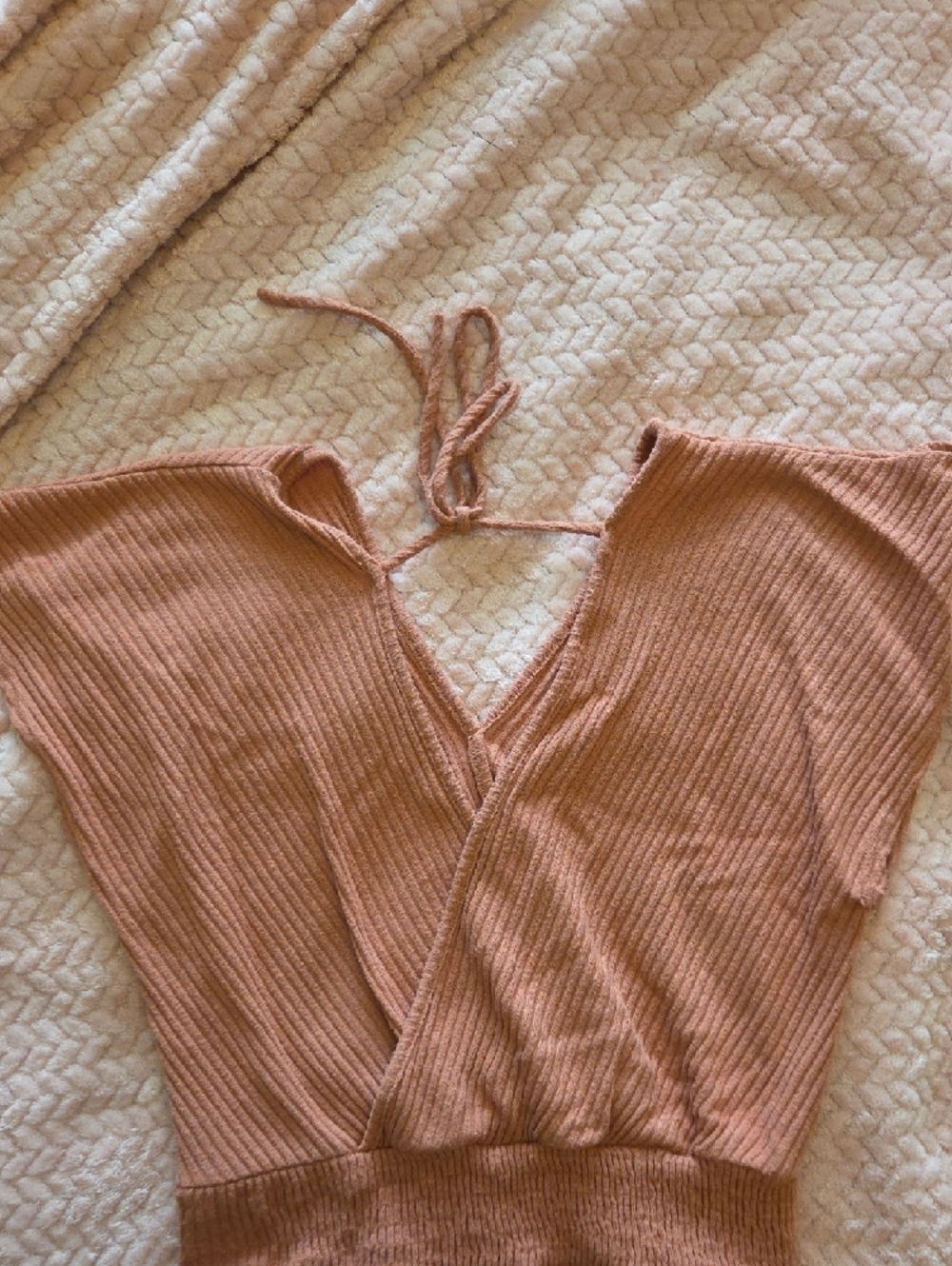 Altar'd State Rusty Rose Ribbed Top - Picture 4 of 5